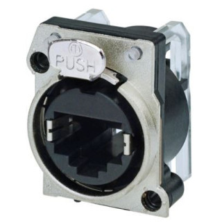 Contrik NE8FBH-C5-LED - Horizontal PCB mount RJ45 receptacle, CAT5e