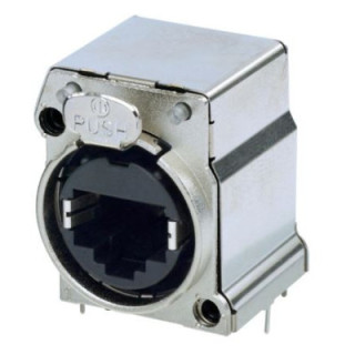 Contrik NE8FBH-C5-LED-S - Horizontal PCB mount RJ45 receptacle, CAT5e