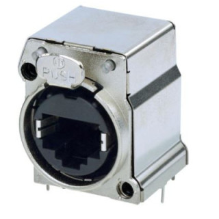 Contrik NE8FBH-C5-LED1-S - Horizontal PCB mount RJ45 receptacle, CAT5e