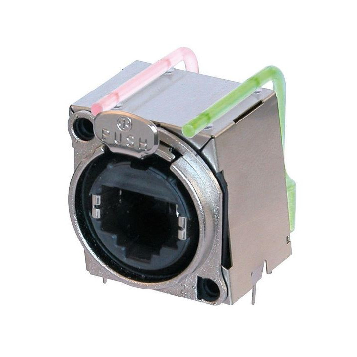Contrik NE8FBH-LED - Fully shielded, horizontal PCB mount RJ45 receptacle