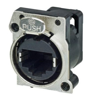 Contrik NE8FBV-C5 - Vertical PCB mount RJ45 receptacle, CAT5e