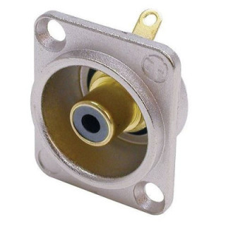 Contrik NF2D-0 - Phono socket in nickel D-shape housing, black