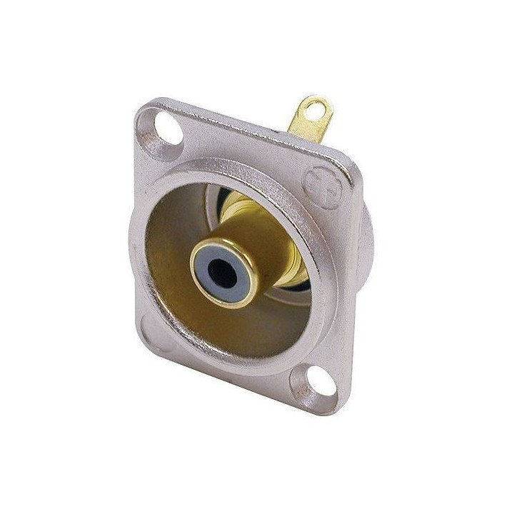 Contrik NF2D-0 - Phono socket in nickel D-shape housing, black