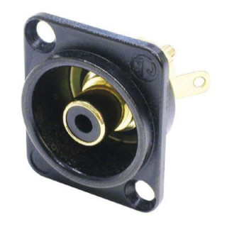 Contrik NF2D-B-0 - Phono socket in black chrome D-shape housing