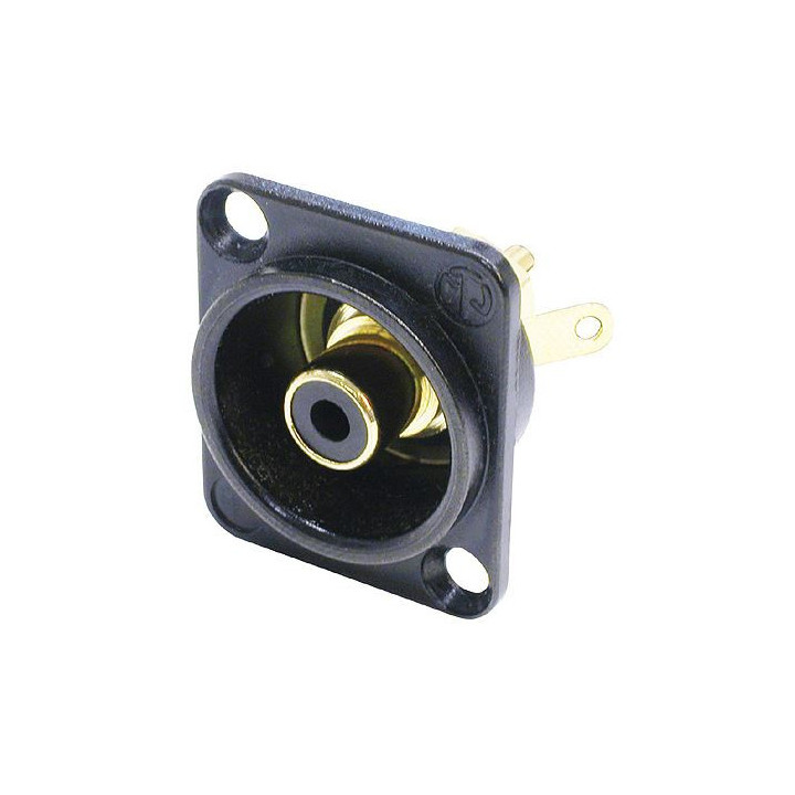 Contrik NF2D-B-0 - Phono socket in black chrome D-shape housing