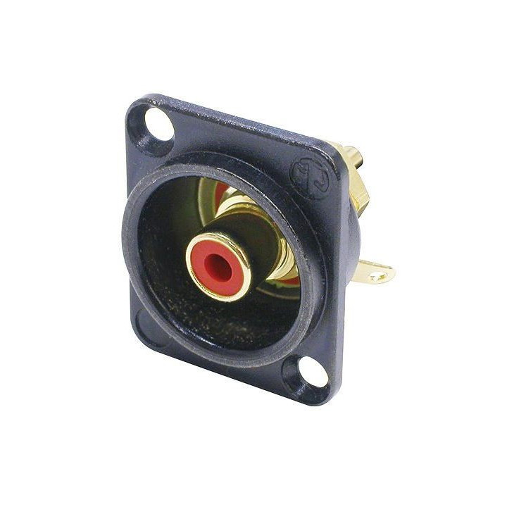 Contrik NF2D-B-2 - Phono socket in black chrome D-shape housing