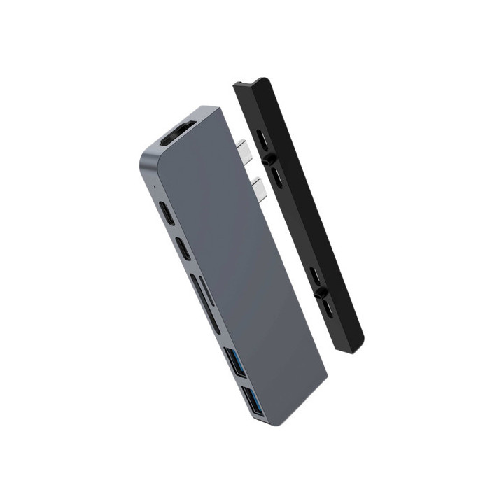 LMP USB-C Hub-si - USB-C hub, 7 port USB-A (4) & USB-C (3) hub