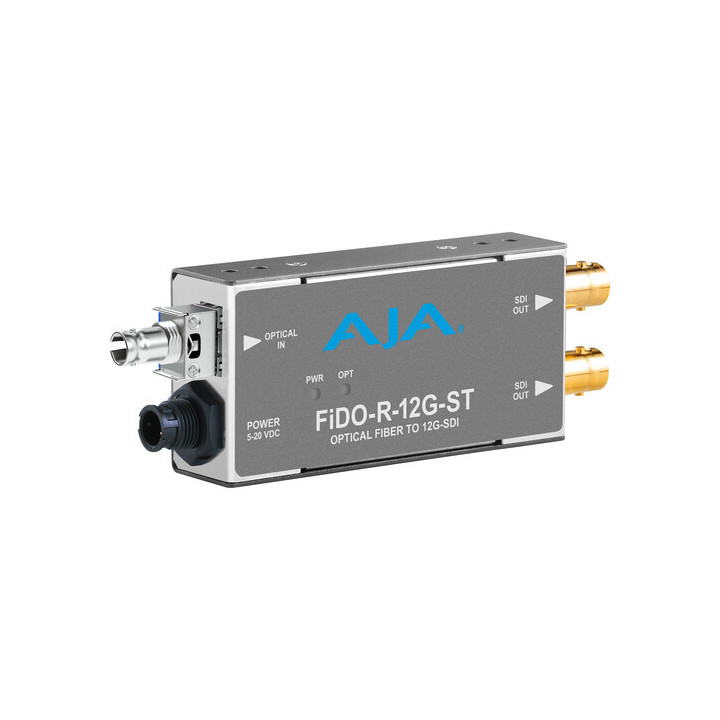 AJA FiDO-R-12G-ST - 1-Channel Single Mode ST Fiber to 12G-SDI Receiver