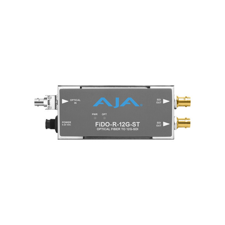 AJA FiDO-R-12G-ST - 1-Channel Single Mode ST Fiber to 12G-SDI Receiver