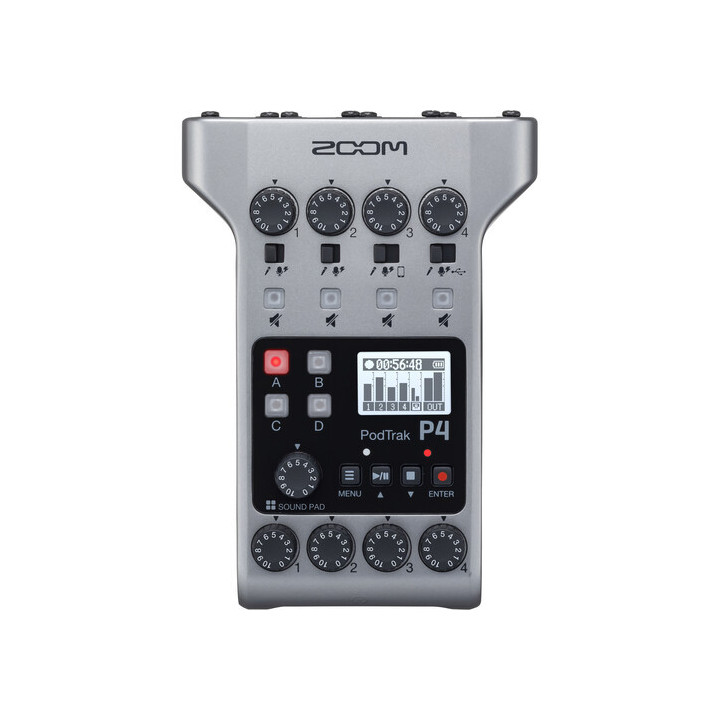 Zoom PodTrak P4 - Portable Multitrack Podcast Recorder