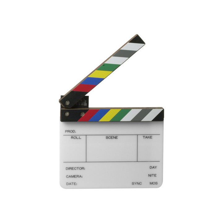 Birns & Sawyer 425004 - Acrylic Production Insert Slate, 4x5 Inches with Color Clapper Sticks