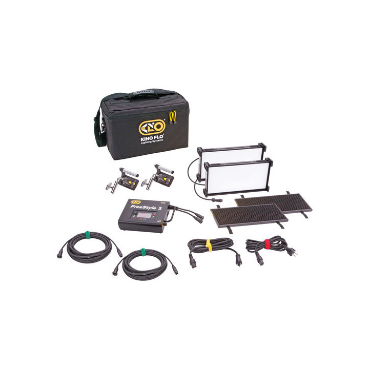 Kinoflo KIT-F102BU - FreeStyle Mini LED DMX Kit (2-Unit), Univ w/ Soft Case