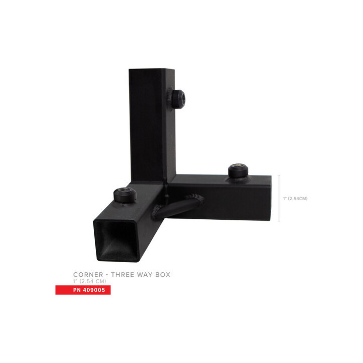 Matthews 409006 - Three Way Box Corner - 1.25" Square Tubing