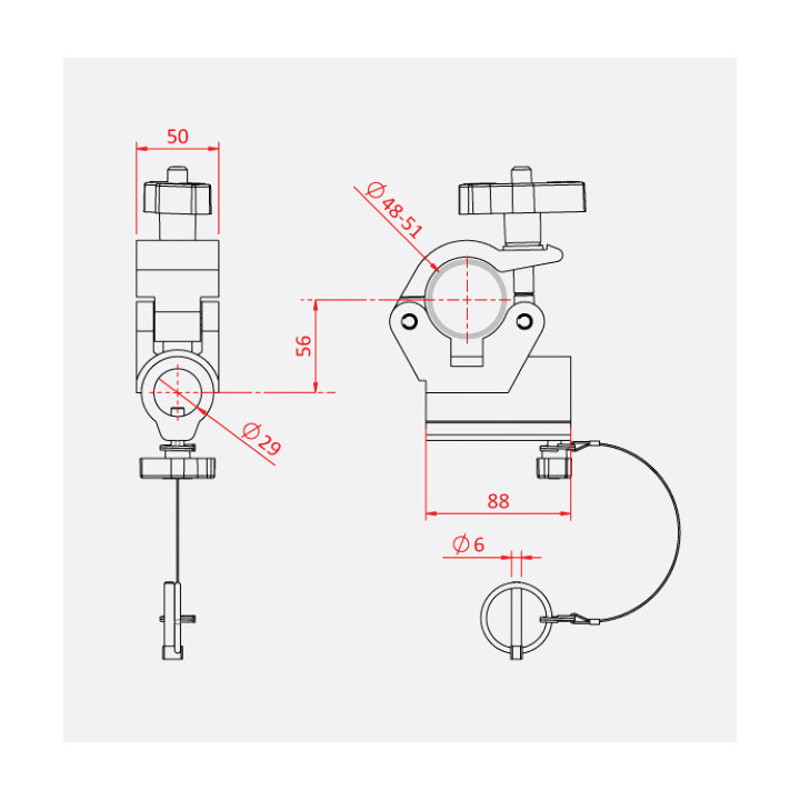 Doughty T57224 - Clamp (Black)