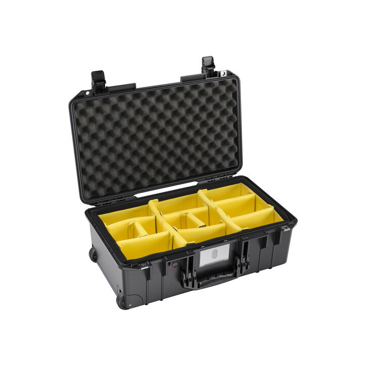 Pelicase 015350-0042-110E - 1535AirWD Wheeled Carry-On Hard Case with Padded Divider Insert (Black)