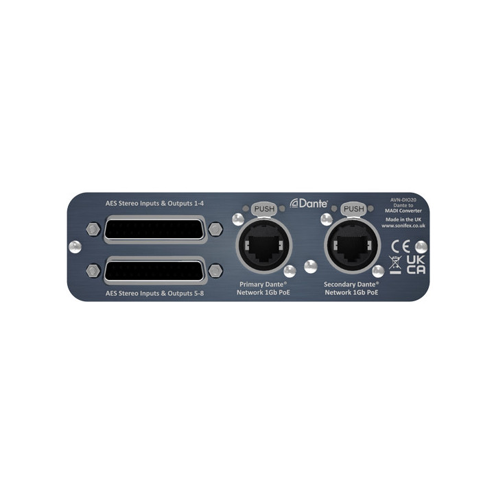 Sonifex AVN-DIO20 - Dante to MADI AES3 64 Channel I/O Converter