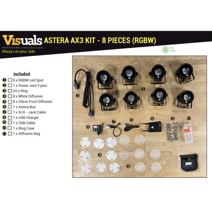 Astera AX3-CRMX-SET - AX3 Lightdrop SET, 15 W LED RGBW