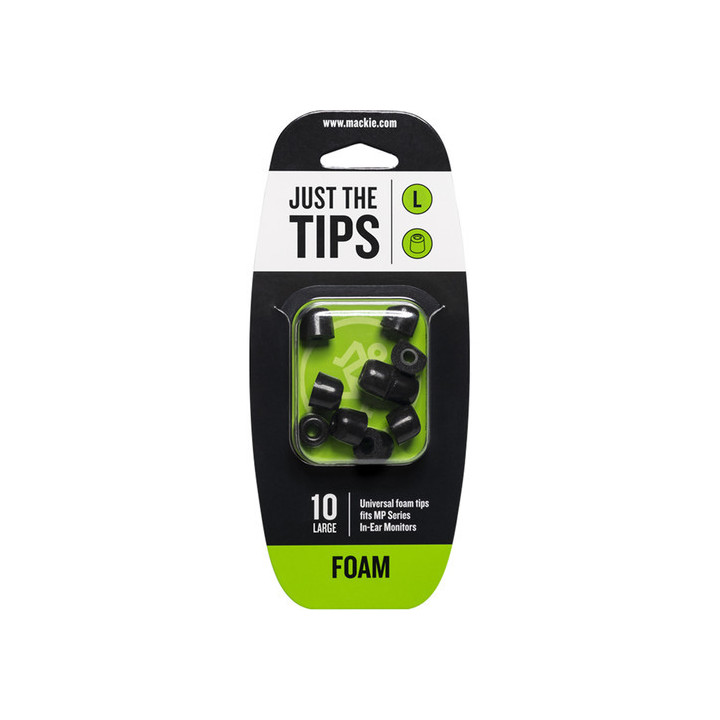 Mackie MP & CR Buds Large Foam Black Tips Kit - Earpiece Set