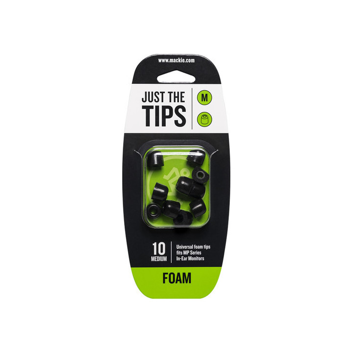 Mackie MP & CR Buds Medium Foam Black Tips Kit - Earpiece Set