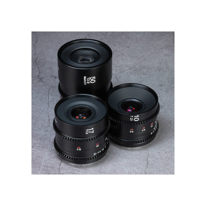 Laowa VE101750MFTC - MFT Cine Prime 3-Lens (Wide + Macro) Bundle (10mm, 17mm, 50mm)