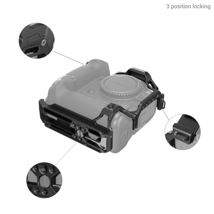 SmallRig 3464B - Camera Cage for EOS R5/R6/R5 C with BG-R10 Battery Grip