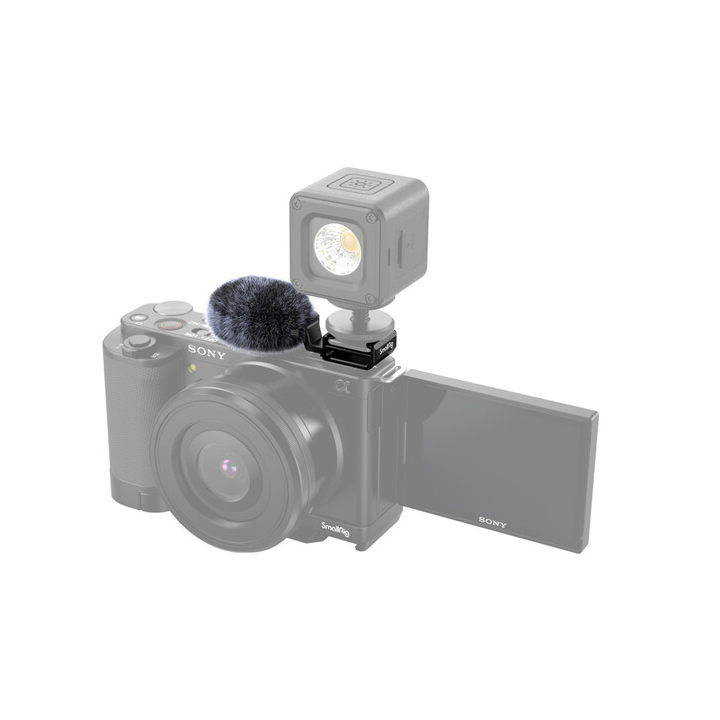 SmallRig 3526 - Cold Shoe Adapter with Windshield for Sony ZV-E10 and ZV-1