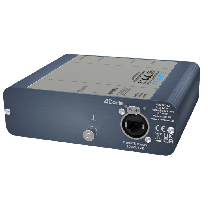 Sonifex AVN-DIO12 - Dual Mono Microphone Input to Dante with Mic Gain