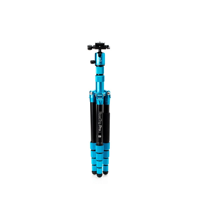Mefoto MEBMRTPROCBLU - RoadTrip Pro Carbon Fiber Series 1 Travel Tripod with Ball Head and Monopod (Pacific Blue)