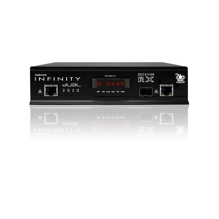 Adder ALIF2020R-RED - AdderLink Infinity Dual, Dual Head Single Link Receiver with PSU-RPS-5V-3M