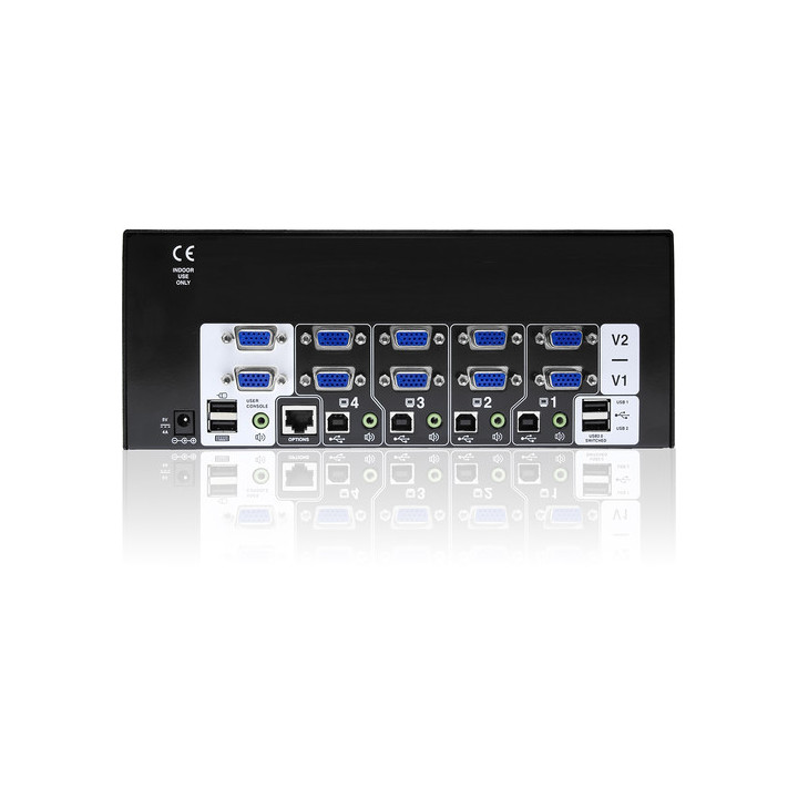 Adder AV4PRO-VGA-DUAL - AdderView Pro MultiScreen: 4 port - USB 2.0, Dual Head VGA KVMA Switch