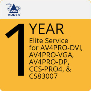 Adder ES-SW4 - 1 Year Elite Service AV4PRO-DVI, AV4PRO-VGA, AV4PRO-DP, CCS-PRO4, CS83007