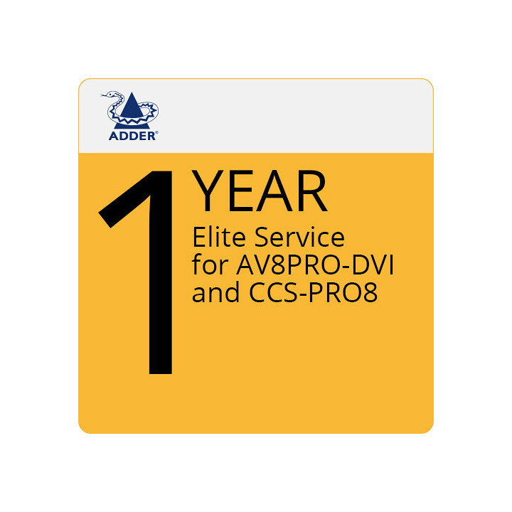 Adder ES-SW8 - 1 Year Elite Service AV8PRO-DVI, CCS-PRO8
