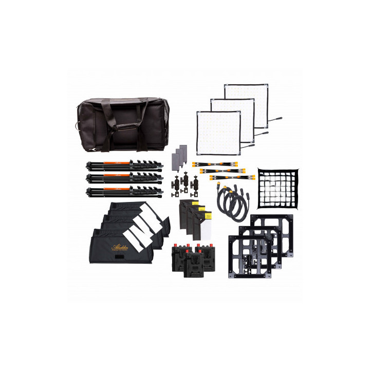 Aladdin MFL70BIKIT3VM - BI-FLEX M7 - 3-Lite Kit (70W Bi-Color) w/ Soft Case, Softbox, Stand and Grid