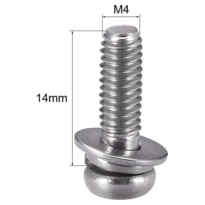 Kinoflo 2020125 - Screw M4 14mm Pan Phil SS Box