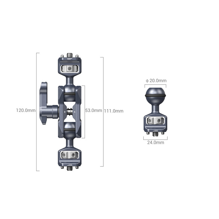 SmallRig 3873 - Magic Arm with Dual Ball Heads (1/4"-20 Screws)