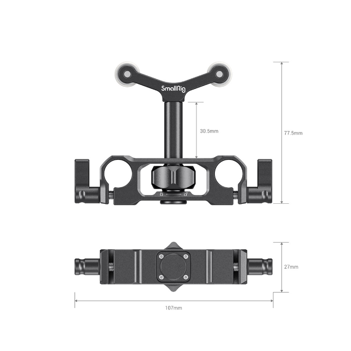 SmallRig 2727 - Universal 15mm LWS Rod Mount Lens Support