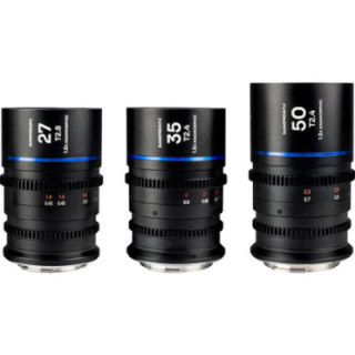 Laowa VE273550MFTB - Nanomorph S35 Prime 3-Lens Bundle (27mm, 35mm, 50mm) Blue, (Cine) MFT