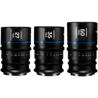 Laowa VE273550PLEFB - Nanomorph S35 Prime 3-Lens Bundle (27mm, 35mm, 50mm) Blue, (Cine) Arri PL (Default) + EF