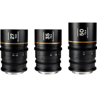 Laowa VE273550LA - Nanomorph S35 Prime 3-Lens Bundle (27mm, 35mm, 50mm) Amber, (Cine) L Mount