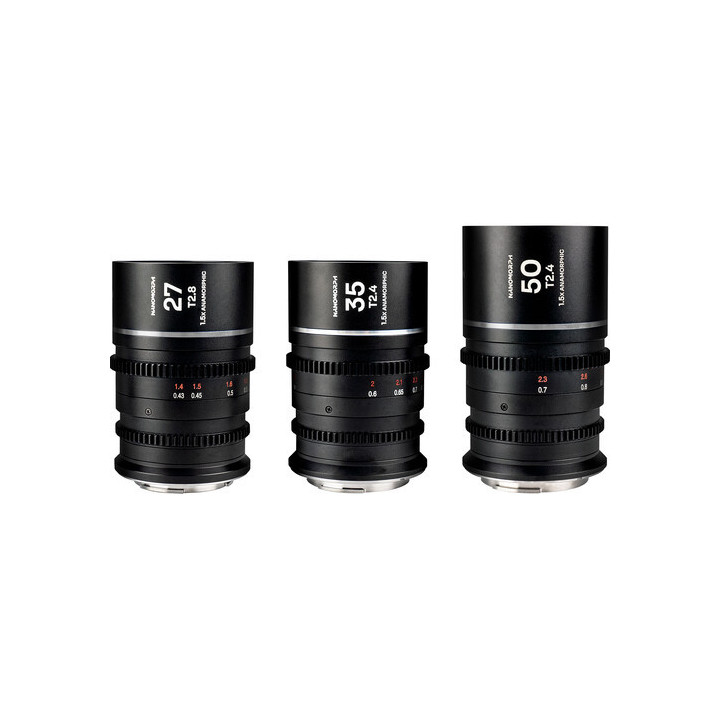 Laowa VE273550LS - Nanomorph S35 Prime 3-Lens Bundle (27mm, 35mm, 50mm) Silver, (Cine) L Mount