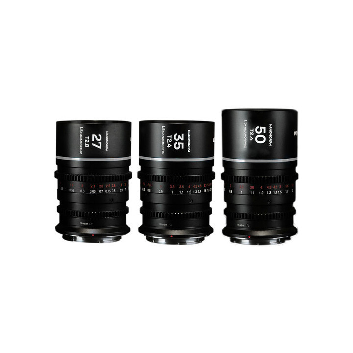 Laowa VE273550PLEFS - Nanomorph S35 Prime 3-Lens Bundle (27mm, 35mm, 50mm) Silver, (Cine) Arri PL (Default) + EF