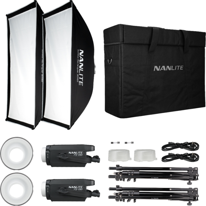Nanlite FS-150 2KIT-S-LS - FS-150 LED 2 light kit with stand