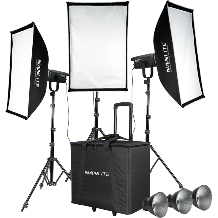 Nanlite FS-150 3KIT-S-LS - FS-150 LED 3 Light Kit with Stand