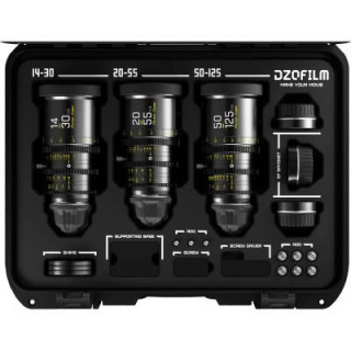 DZOFilm DZO-7220001B/2B/3B-Kit - Pictor Zoom 3-Lens Kit (14-30/20-55/50-125 T2.8) Black