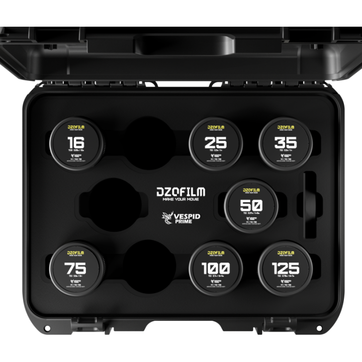 DZOFilm DZO-V21B7PL-M - Vespid Prime 7-Lens Kit (25/35/50/75/100/125 T2.1 + Macro 90 T2.8) metric