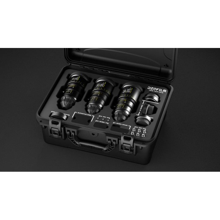 DZOFilm DZO-7220001B/2B/4B-Kit - Pictor Zoom 3-Lens Kit (12-25/50-125/20-55 T2.8) Black