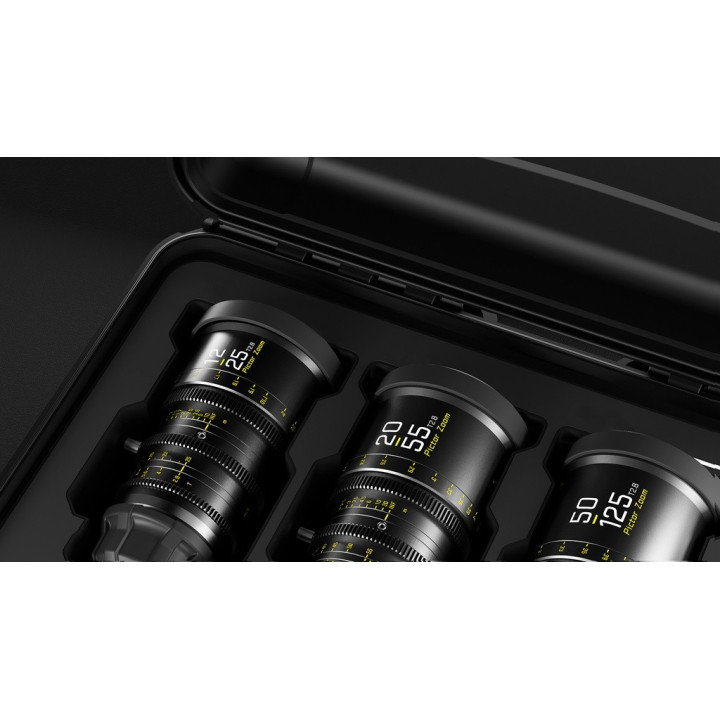 DZOFilm DZO-7220001B/2B/4B-Kit - Pictor Zoom 3-Lens Kit (12-25/50-125/20-55 T2.8) Black