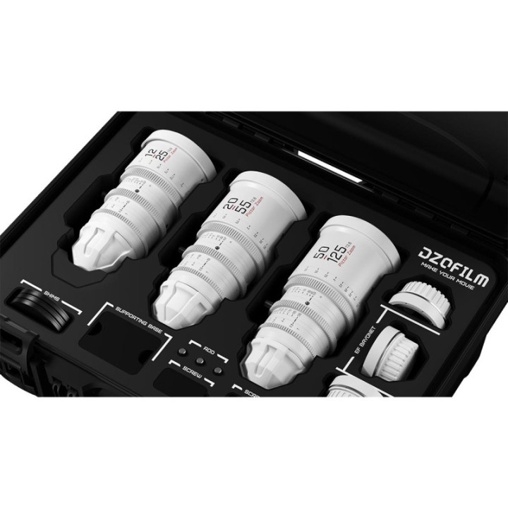 DZOFilm DZO-7220001W/2W/4W-Kit - Pictor Zoom 3-Lens Kit (12-25/50-125/20-55 T2.8) White
