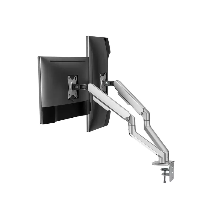 Kimex 015-2602 - Full Motion Desktop Support for 2 PC screens 17"-32" Gray
