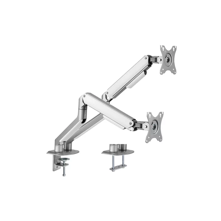 Kimex 015-2602 - Full Motion Desktop Support for 2 PC screens 17"-32" Gray